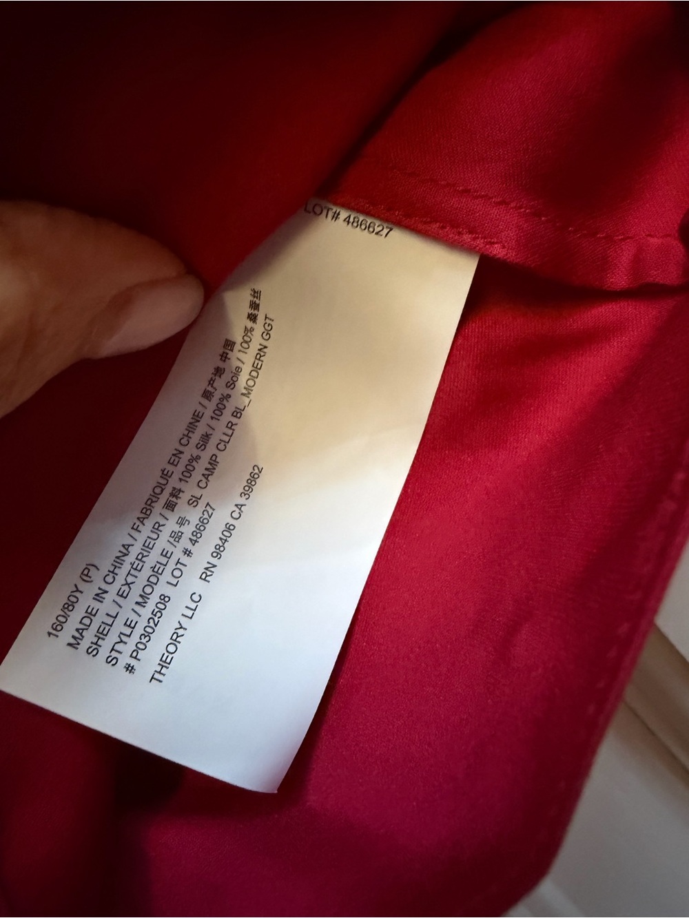 Theory Sleeveless Button-Down Top in Raspberry Red - Picture 5 of 7